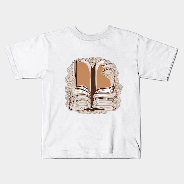 Enchanting Swirls Open Book Design No. 464 Kids T-Shirt by cornelliusy